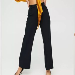 Aritzia Wilfred Wide Leg High Waisted Francesca Pants in Black Size 6